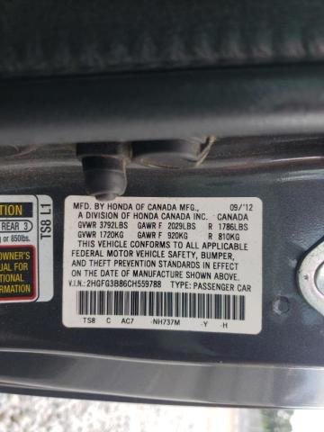 Photo 10 from auction – 2012 HONDA CIVIC EX with VIN 2HGFG3B86CH559788