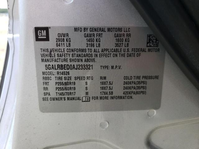 Photo 10 from auction – 2010 BUICK ENCLAVE CX with VIN 5GALRBED0AJ233321