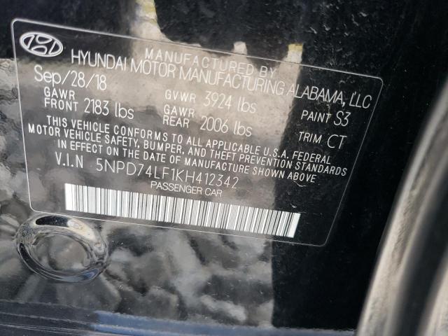 Photo 10 from auction – 2019 HYUNDAI ELANTRA SE with VIN 5NPD74LF1KH412342