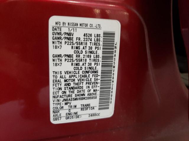 Photo 10 from auction – 2011 NISSAN ROGUE S with VIN JN8AS5MV6BW286958