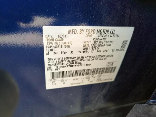 Photo 10 from auction – 2015 FORD EXPLORER with VIN 1FM5K7B81FGB10160