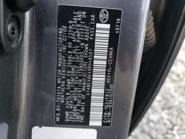 Photo 10 from auction – 2009 TOYOTA CAMRY BASE with VIN 4T4BE46K49R049591