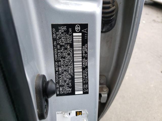 Photo 10 from auction – 2010 TOYOTA PRIUS with VIN JTDKN3DU7A0048542