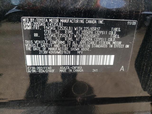 Photo 10 from auction – 2010 TOYOTA RAV4 with VIN 2T3BF4DVXAW031628