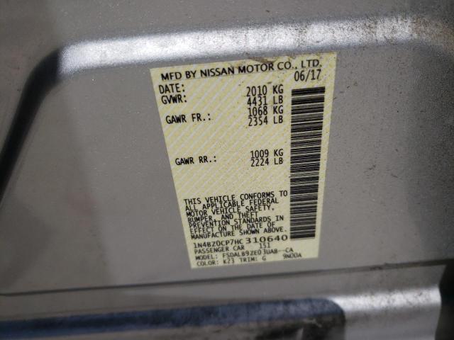 Photo 10 from auction – 2017 NISSAN LEAF S with VIN 1N4BZ0CP7HC310640
