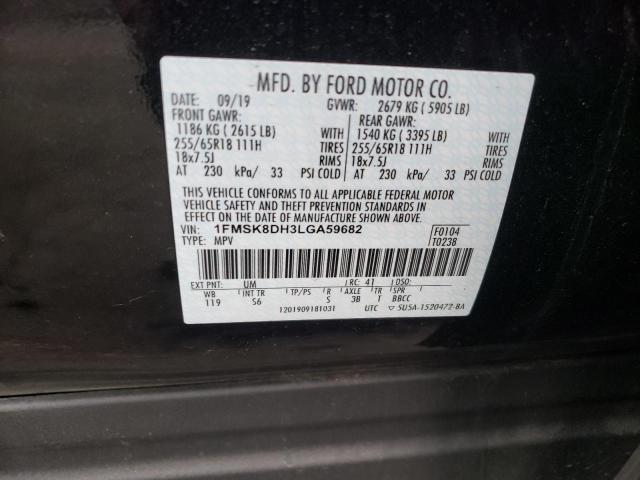 Foto 10 de la subasta – 2020 FORD EXPLORER X con VIN 1FMSK8DH3LGA59682