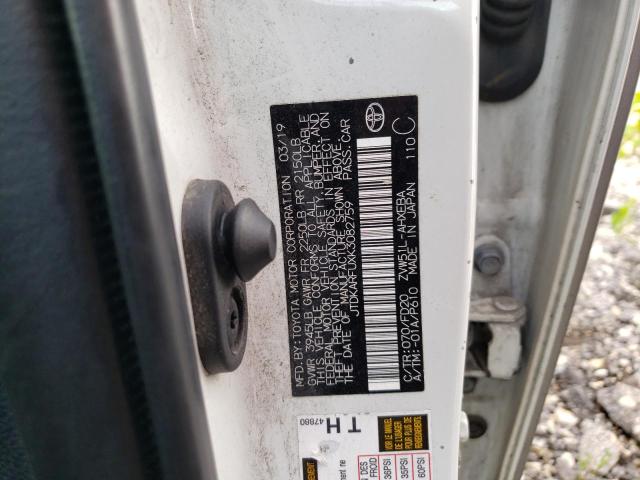 Photo 10 from auction – 2019 TOYOTA PRIUS with VIN JTDKARFUXK3082759
