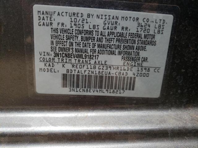 Photo 10 from auction – 2021 NISSAN VERSA SV with VIN 3N1CN8EV4ML918217