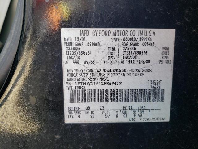 Photo 10 from auction – 2002 FORD F250 SUPER with VIN 1FTNW21F12EB68478