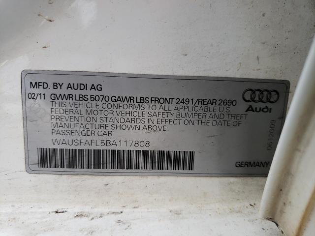 Photo 10 from auction – 2011 AUDI A4 PREMIUM with VIN WAUSFAFL5BA117808