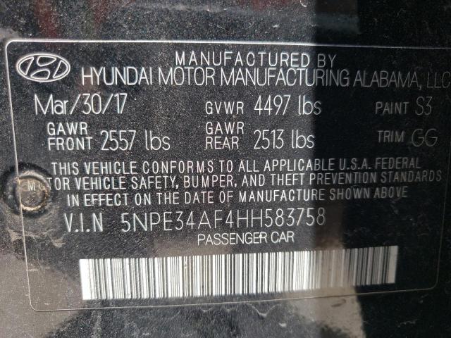 Photo 10 from auction – 2017 HYUNDAI SONATA SPO with VIN 5NPE34AF4HH583758