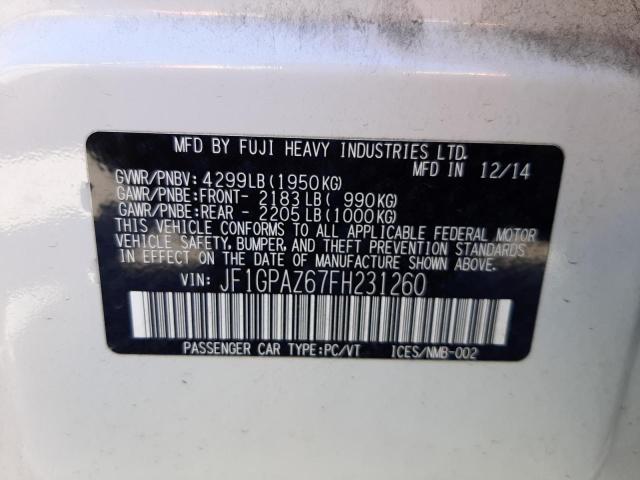 Photo 10 from auction – 2015 SUBARU IMPREZA SP with VIN JF1GPAZ67FH231260