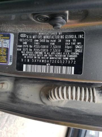 Photo 10 from auction – 2014 KIA SORENTO SX with VIN 5XYKWDA72EG527372