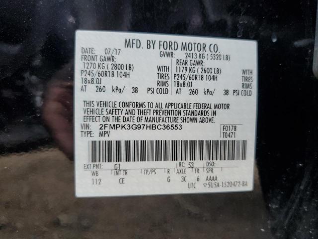 Photo 10 from auction – 2017 FORD EDGE SE with VIN 2FMPK3G97HBC36553