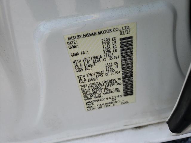 Photo 10 from auction – 2012 NISSAN FRONTIER S with VIN 1N6AD0ER8CC442749
