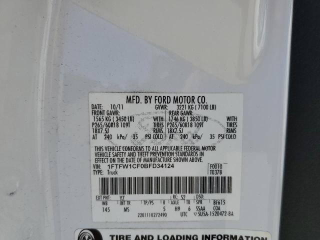 Photo 10 from auction – 2011 FORD F150 SUPER with VIN 1FTFW1CF0BFD34124