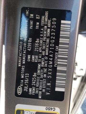 Photo 10 from auction – 2013 KIA OPTIMA LX with VIN 5XXGM4A71DG237509
