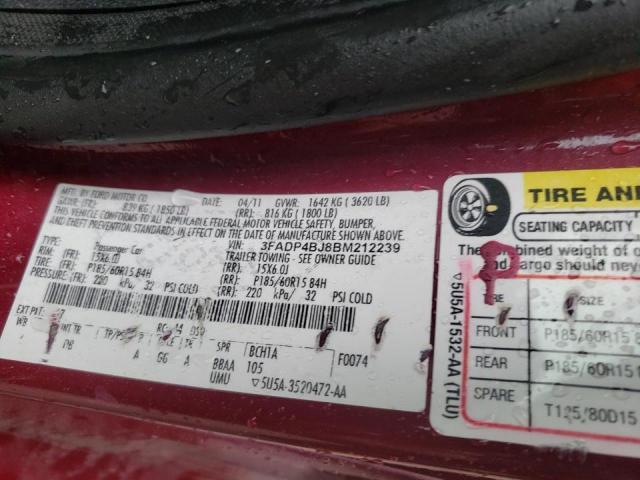 Photo 10 from auction – 2011 FORD FIESTA SE with VIN 3FADP4BJ8BM212239