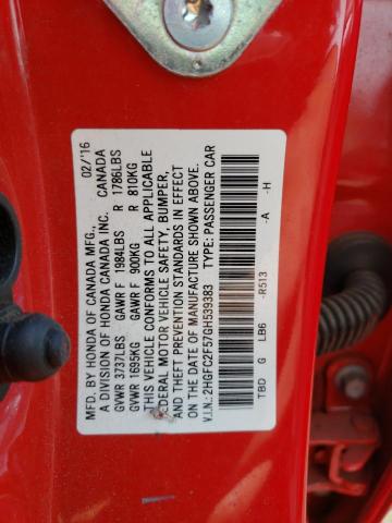 Photo 10 from auction – 2016 HONDA CIVIC LX with VIN 2HGFC2F57GH539383