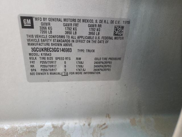 Photo 10 from auction – 2016 CHEVROLET SILVERADO with VIN 3GCUKREC3GG146983