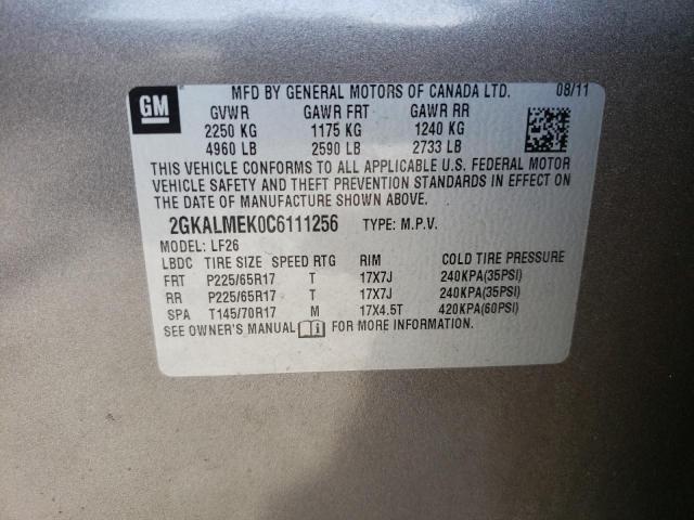 Photo 10 from auction – 2012 GMC TERRAIN SL with VIN 2GKALMEK0C6111256