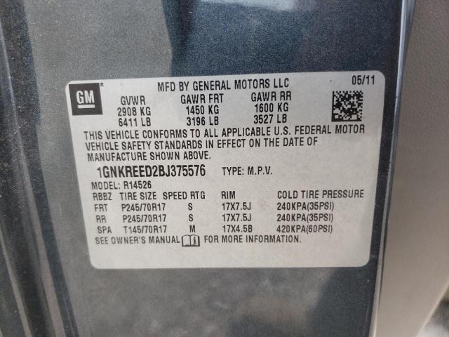 Photo 10 from auction – 2011 CHEVROLET TRAVERSE L with VIN 1GNKREED2BJ375576