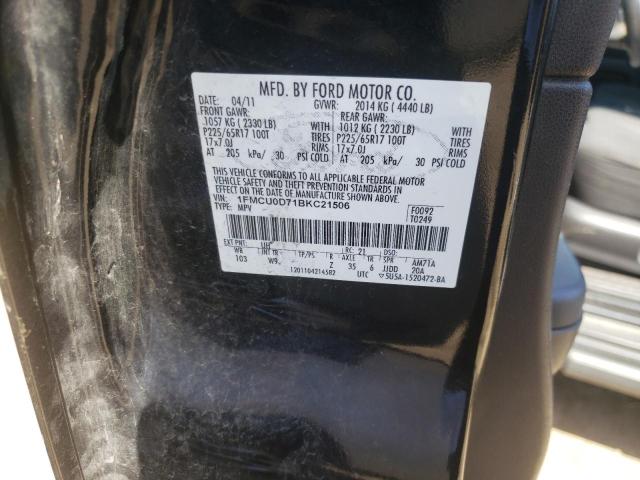 Photo 10 from auction – 2011 FORD ESCAPE XLT with VIN 1FMCU0D71BKC21506