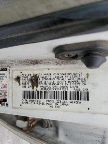 Photo 10 from auction – 2004 TOYOTA COROLLA CE with VIN JTDBR32E242047257