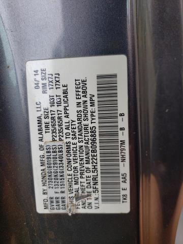 Photo 10 from auction – 2014 HONDA ODYSSEY LX with VIN 5FNRL5H22EB096885