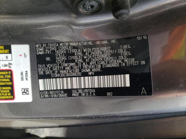 Photo 10 from auction – 2011 TOYOTA SIENNA LE with VIN 5TDKK3DC3BS088292