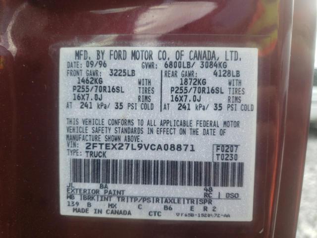 صورة رقم 10 من المزاد - 1997 FORD F250 مع VIN 2FTEX27L9VCA08871