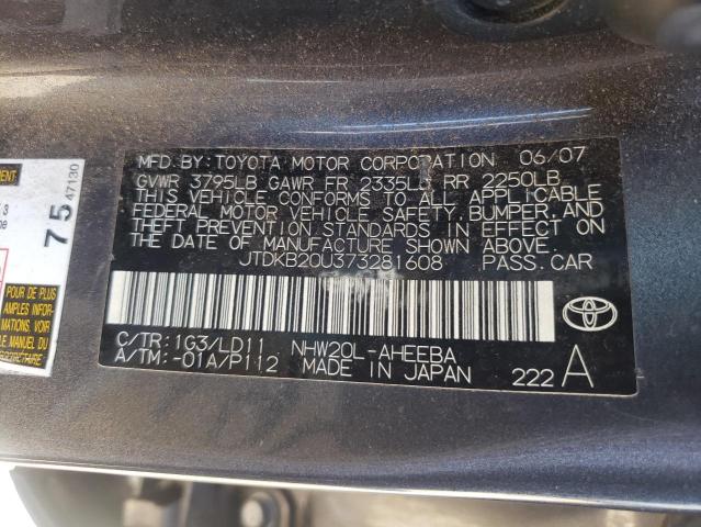 Photo 10 from auction – 2007 TOYOTA PRIUS with VIN JTDKB20U373281608