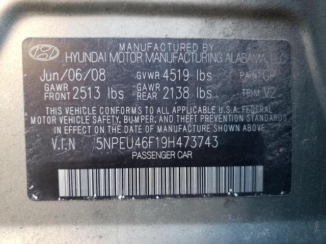 Photo 10 from auction – 2009 HYUNDAI SONATA SE with VIN 5NPEU46F19H473743