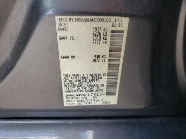 Photo 10 from auction – 2016 NISSAN ALTIMA 2.5 with VIN 1N4AL3AP2GC173137