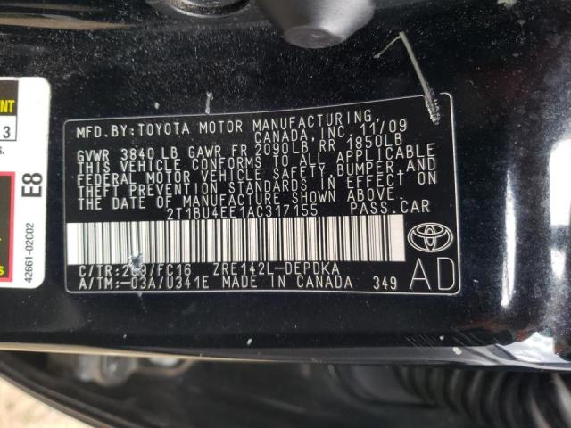 Photo 10 from auction – 2010 TOYOTA COROLLA LE with VIN 2T1BU4EE1AC317155