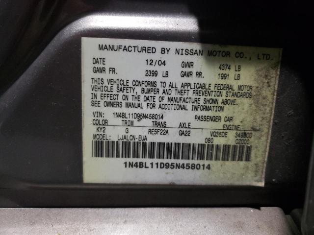 Photo 10 from auction – 2005 NISSAN ALTIMA SE with VIN 1N4BL11D95N458014