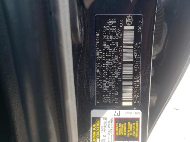 Photo 10 from auction – 2012 TOYOTA CAMRY BASE with VIN 4T1BF1FK1CU127273