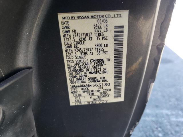 Photo 10 from auction – 2006 NISSAN TITAN with VIN 1N6AA06A96N565180
