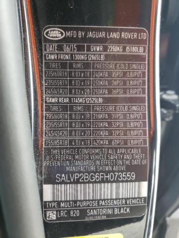 Photo 10 from auction – 2015 LAND ROVER RANGE ROVE with VIN SALVP2BG6FH073559