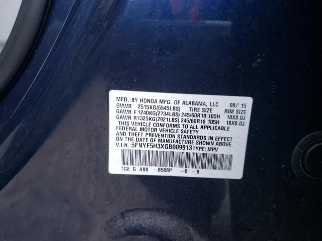 Photo 10 from auction – 2016 HONDA PILOT EX with VIN 5FNYF5H3XGB009913