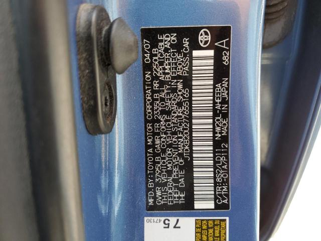Photo 10 from auction – 2007 TOYOTA PRIUS with VIN JTDKB20U277655165