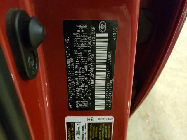 Photo 10 from auction – 2009 TOYOTA CAMRY BASE with VIN 4T1BE46K29U321050