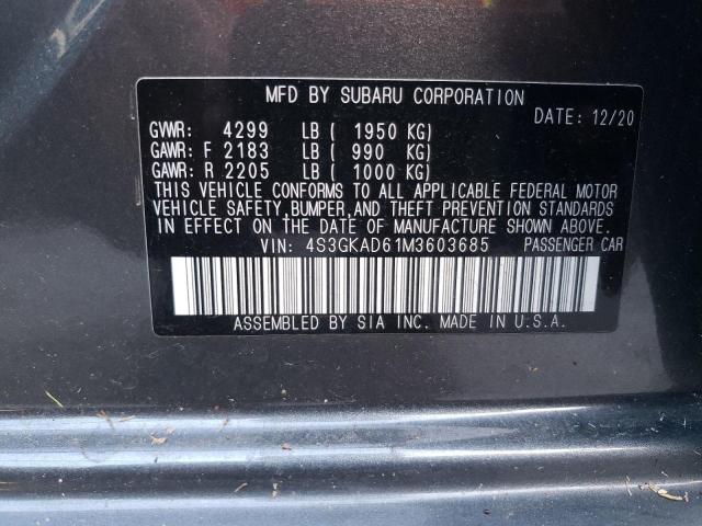 Photo 10 from auction – 2021 SUBARU IMPREZA PR with VIN 4S3GKAD61M3603685