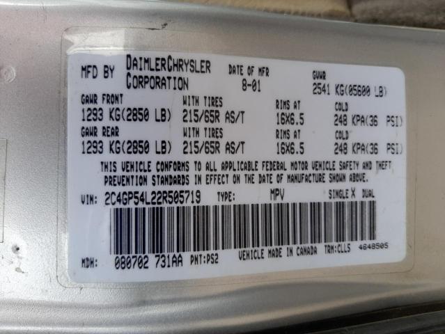 Photo 10 from auction – 2002 CHRYSLER TOWN & COU with VIN 2C4GP54L22R505719