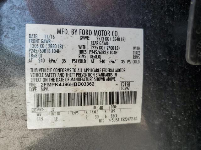 Photo 10 from auction – 2017 FORD EDGE SEL with VIN 2FMPK4J96HBB03362