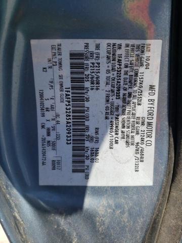 Photo 10 from auction – 2005 FORD TAURUS with VIN 1FAFP53285A209333