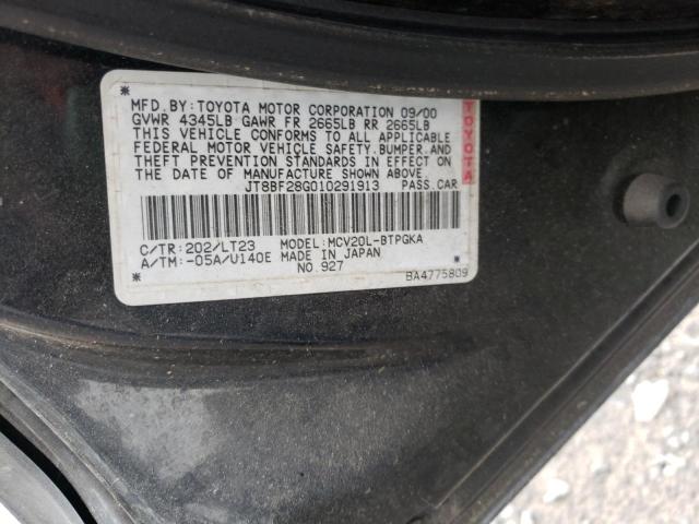 Photo 10 from auction – 2001 LEXUS ES 300 with VIN JT8BF28G010291913