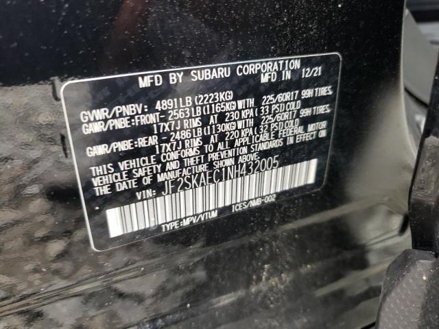 Photo 10 from auction – 2022 SUBARU FORESTER P with VIN JF2SKAEC1NH432005