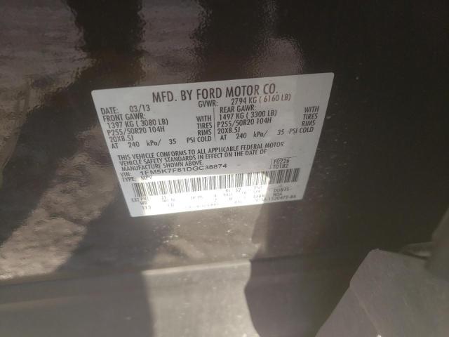 Photo 10 from auction – 2013 FORD EXPLORER L with VIN 1FM5K7F81DGC38874