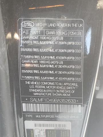 Photo 10 from auction – 2011 LAND ROVER RANGE ROVE with VIN SALMF1D49BA352633